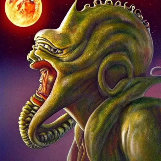 Image similar to Gary Busey Cthulhu chimera on mars