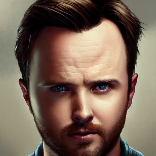 Prompt: portrait of Aaron Paul as Peter Parker, elegant, intricate, headshot, highly detailed, digital painting, artstation, concept art, sharp focus, illustration, art by artgerm and greg rutkowski and alphonse mucha