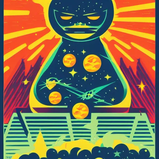 Image similar to cosmic terror by tom whalen