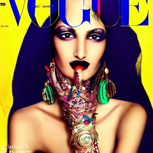 Image similar to a beautiful professional photograph by hamir sardar, herb ritts and ellen von unwerh for the cover of vogue magazine of a beautiful and unusually attractive moroccan berber female fashion model with a face tattoo looking at the camera in a flirtatious way, leica 5 0 mm f 1. 8 lens