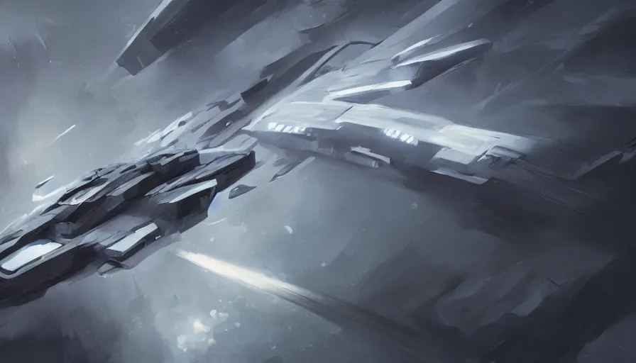 Prompt: concept art by jama jurabaev, cinematic shot, trending on artstation, high quality, brush stroke, hyperspace, grey colors, spaceship, masterpiece