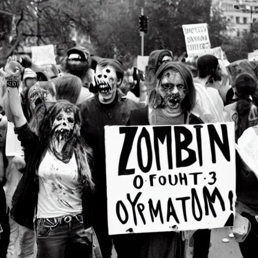 Image similar to zombie protest for zombie rights zombie rights zombie rights 3 5 mm