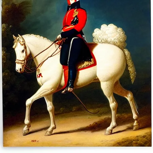 Image similar to painting of napoleon bonaparte on his horse by bob ross