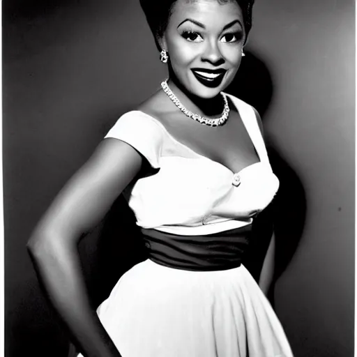 Image similar to photo of a beautiful 1 9 5 0 s black actress