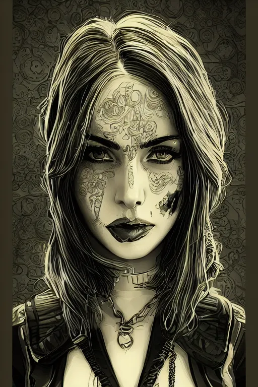 Image similar to heroine, beautiful,vintage ink style, cyberpunk,ultra detailed, digital art, 8k ,character ,realistic, portrait, hyperrealistic