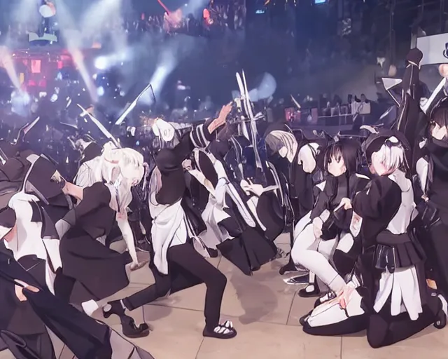 Prompt: arknights mosh pit