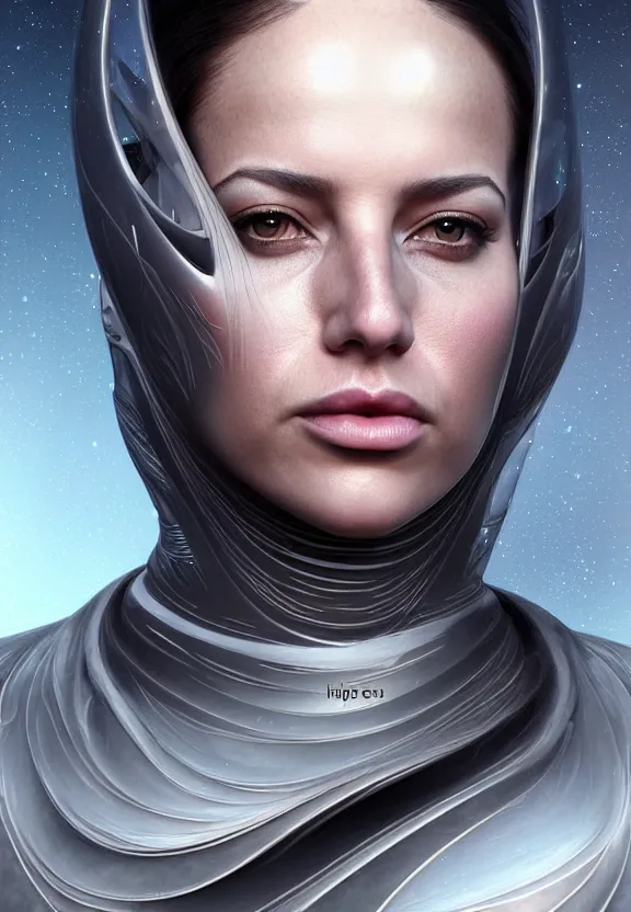 Prompt: epic professional digital airbrush art of attractive female iranian starship captain, by leesha hannigan, iris van herpen, joelle jones, artstation, cgsociety, wlop, epic, realistic, gorgeous, detailed, cinematic, masterpiece