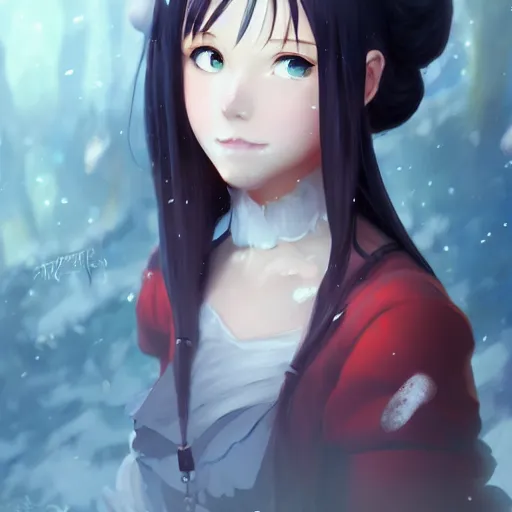 Prompt: an anime portrait of a snow-white girl , by Stanley Artgerm Lau, WLOP, Rossdraws, James Jean, Andrei Riabovitchev, Marc Simonetti, and Sakimichan, tranding on artstation