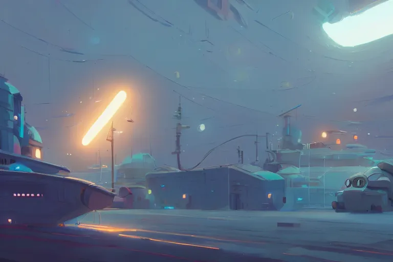 Image similar to space shipyard, cory loftis, james gilleard, atey ghailan, makoto shinkai, goro fujita, studio ghibli, rim light, exquisite lighting, clear focus, very coherent, plain background, soft painting