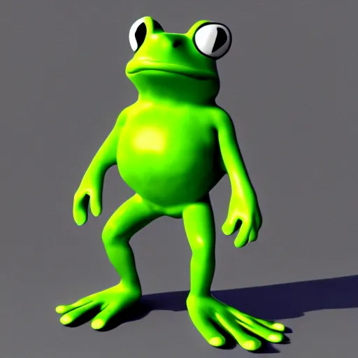 Prompt: massive buff frog superhero, 3d render