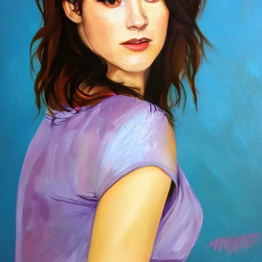 Image similar to Mary Elizabeth Winstead, painted