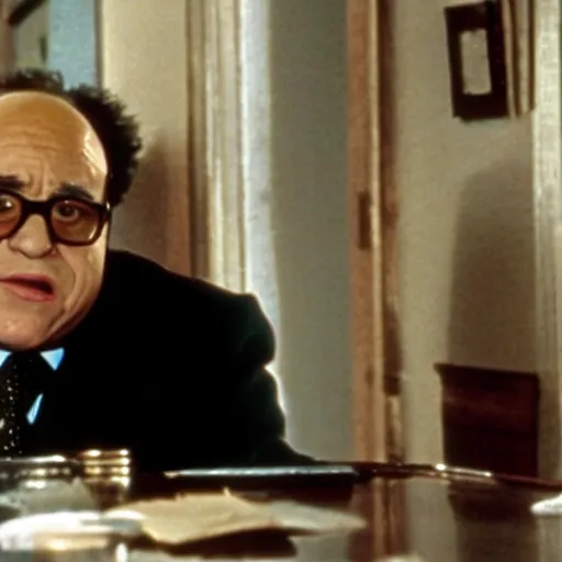 Image similar to A still of Danny Devito in Schindler's List