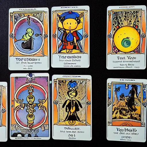 Image similar to tarot cards featuring snoo the avatar of reddit