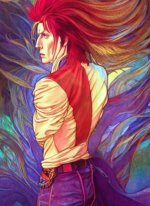 Prompt: ziggy stardust, path traced, highly detailed, high quality, digital painting, by studio ghibli and alphonse mucha, leesha hannigan, hidari, disney