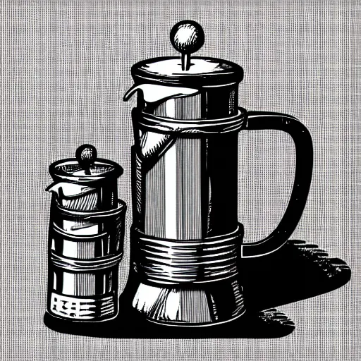 Image similar to coffee french press line art vector hand drawn alexander babich