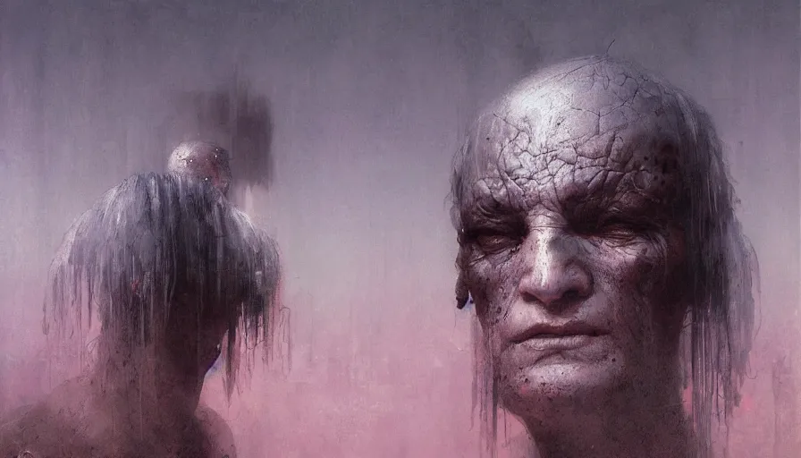 Prompt: lamatsu, beksinski, ruan jia, wayne barlowe