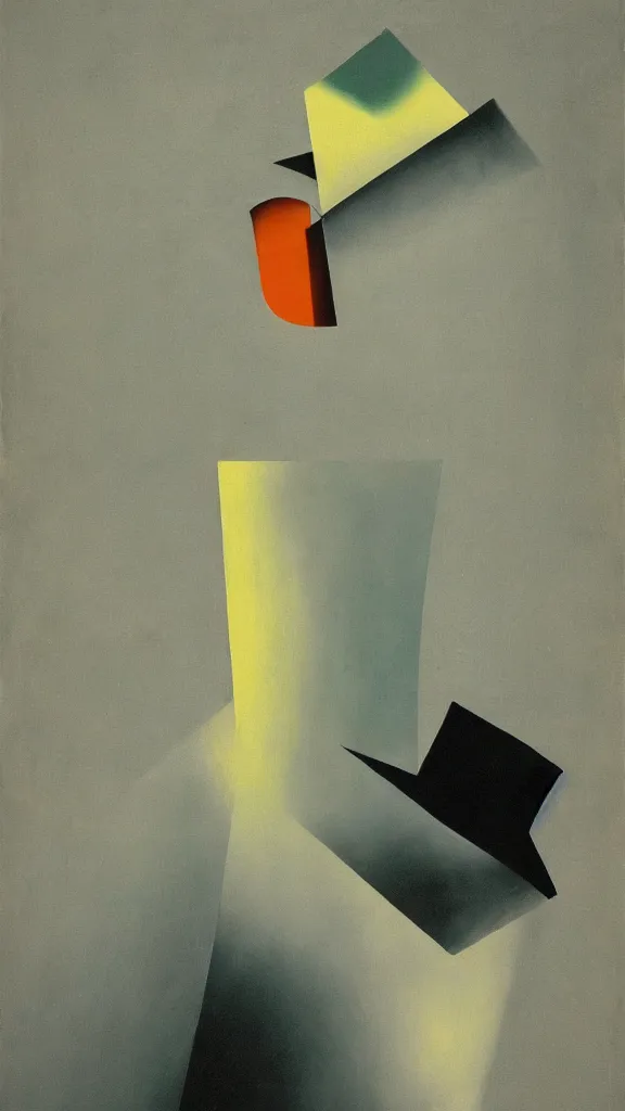 Image similar to abstract primitivism minimalism art painting, lines, forms, shapes, in style of rene magritte