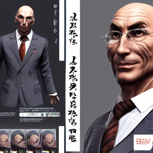 Image similar to Enrico Letta in Yakuza videogame, artwork trending on artstation, digital art, 8k