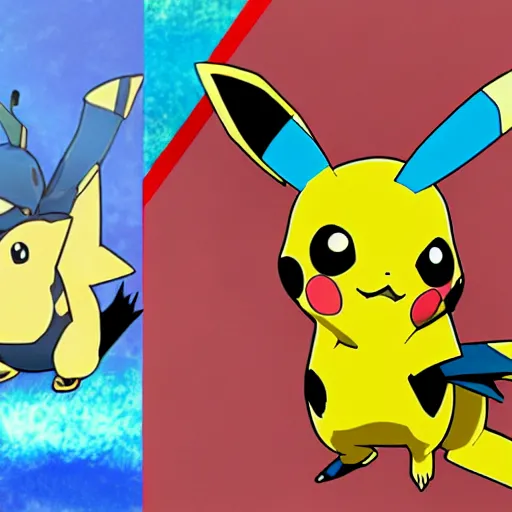 Prompt: pikachu in the style of the pokemon anime