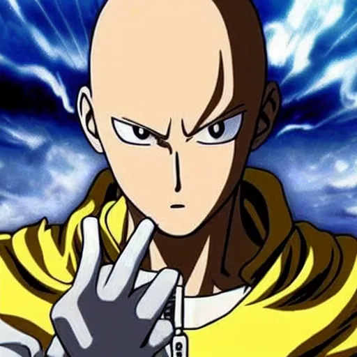 Prompt: saitama one punch man vs monalisa