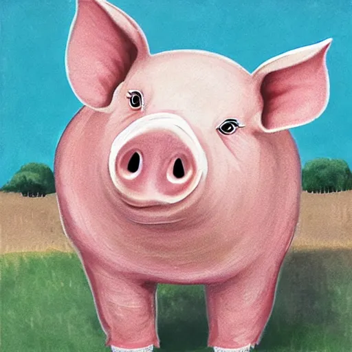 Prompt: happy pig