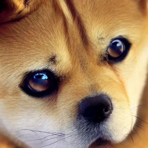 Image similar to laser eye ((shiba inu)), laser coming from its eye