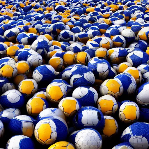 Image similar to ocean of footballs, 8 k