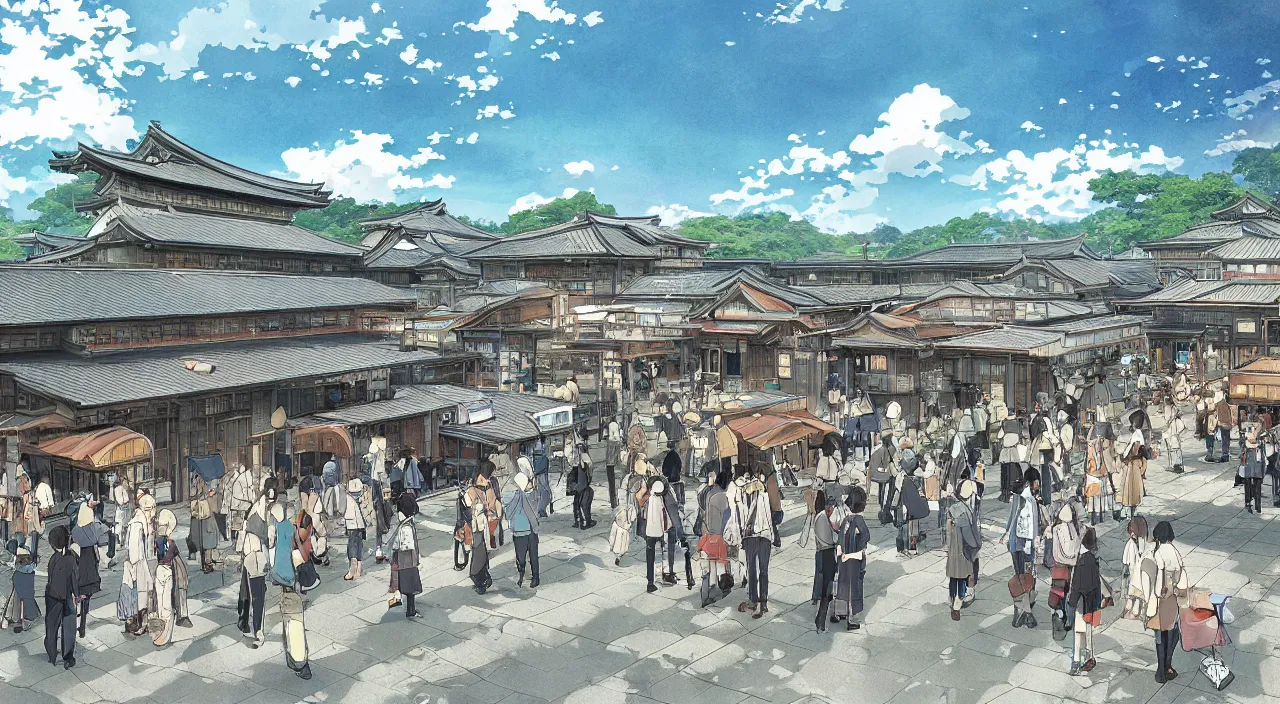landscape, bubble, school uniform, sky, anime girls, train station, clouds,  anime, HD Wallpaper | Rare Gallery
