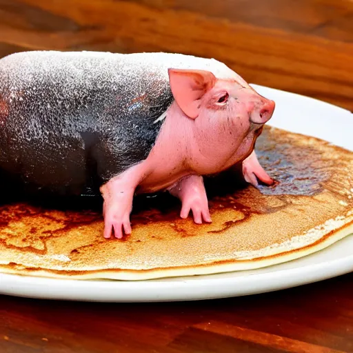 Image similar to whole pig on a pancake