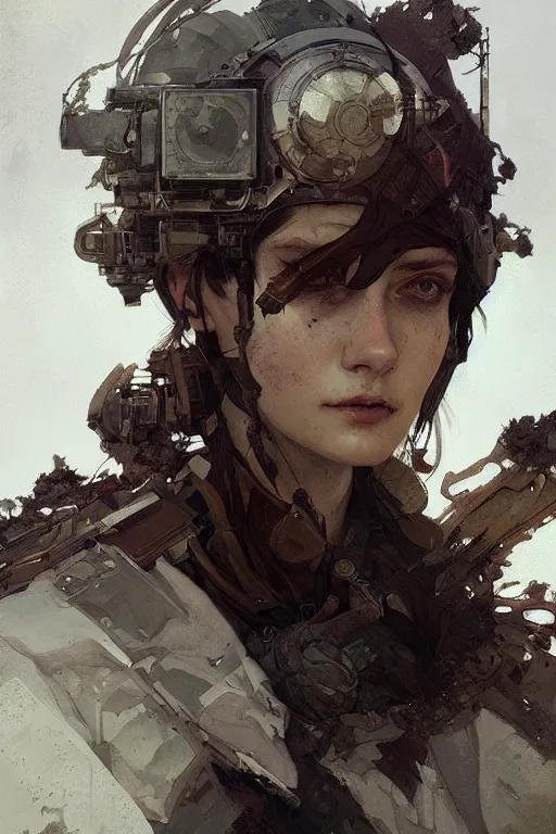 Image similar to A full portrait of a beautiful post apocalyptic offworld sapper, intricate, elegant, highly detailed, digital painting, artstation, concept art, smooth, sharp focus, illustration, art by Krenz Cushart and Artem Demura and alphonse mucha