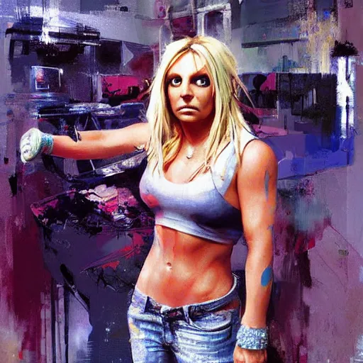 Prompt: britney spears and lola bunny morphed together, hybrid, jeremy mann painting