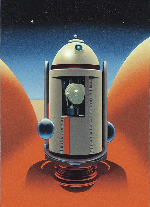 Prompt: Tom Servo from MST3K by Ralph Mcquarrie, highly detailed, sharp focus, illustration