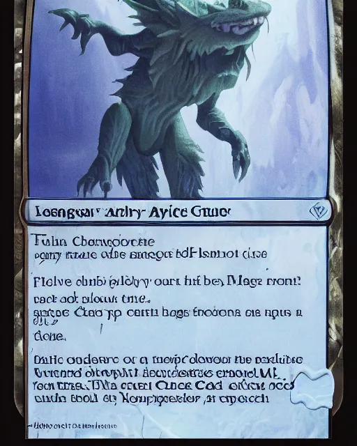 Image similar to magic the gathering blue creature card