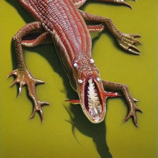 Image similar to a carnivorous plant with the head of an alligator