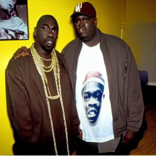 Image similar to Tupac and Notorious BIG as old men