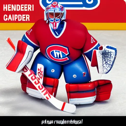 Prompt: high quality portrait flat matte painting of cute Nendoroid figurine of Carey Price Goaltender, in the style of nendoroid and manga NARUTO, number 31 on jersey, Carey Price Goaltender, An anime Nendoroid of Carey Price, goalie Carey Price, number 31!!!!!, full ice hockey goalie gear, Montreal Habs Canadiens figurine, detailed product photo, flat anime style, thick painting, medium close-up