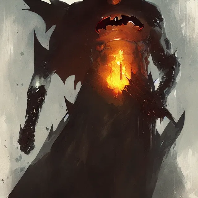 Prompt: a painting of batman as a demon by greg rutkowski, dark fantasy art, high detail, trending on artstation