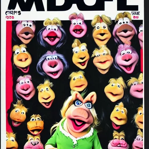 Image similar to mad magazine cover photo portrait caricature miss piggy muppets