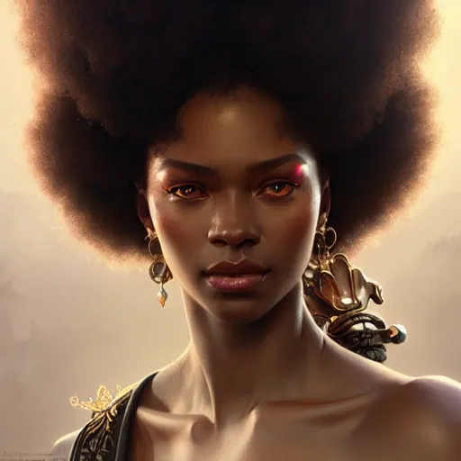 Image similar to Erik Ten Hag with an afro, closeup, D&D, fantasy, intricate, elegant, highly detailed, digital painting, artstation, concept art, matte, sharp focus, illustration, art by Artgerm and Greg Rutkowski and Alphonse Mucha