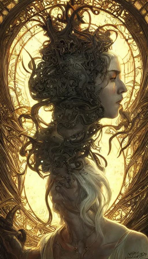 Image similar to demons, fame of thrones, lord of daggers, neon, fibonacci, sweat drops, insane, intricate, highly detailed, digital painting, artstation, concept art, smooth, sharp focus, illustration, Unreal Engine 5, 8K, art by artgerm and greg rutkowski and alphonse mucha