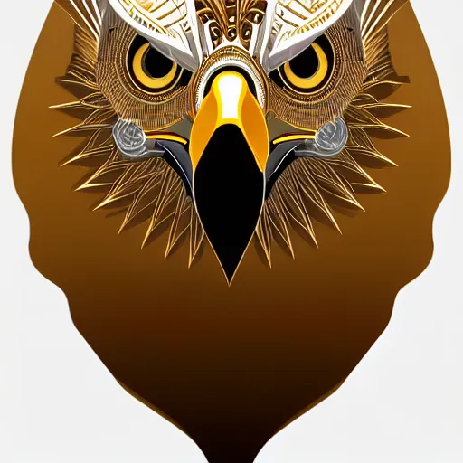 Image similar to Portrait of eagle, steampunk, gold, colorful, illustration, highly detailed, simple, smooth and clean vector curves, no jagged lines, vector art , smooth