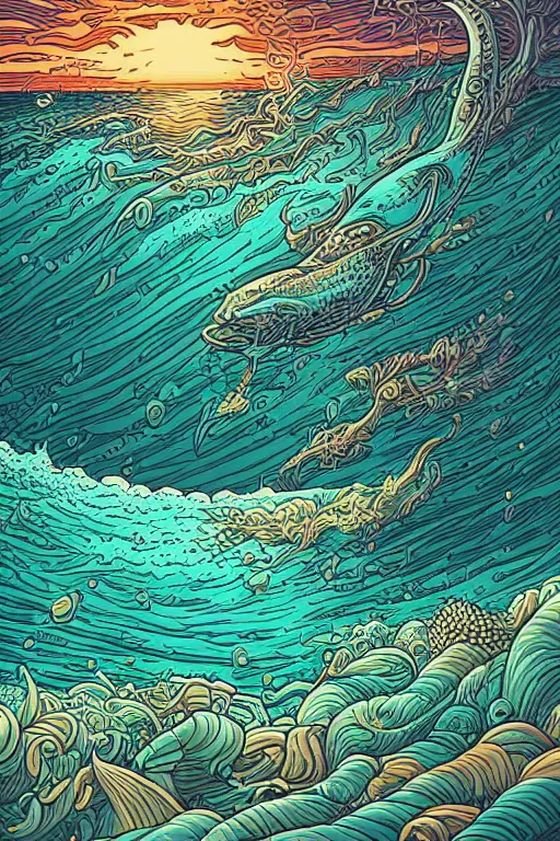 Image similar to the sea by dan mumford