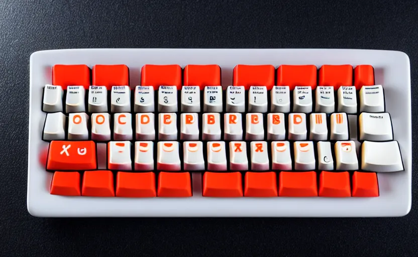 Image similar to product photography of a computer keyboard with keys made out of sushi, on a platter, studio lighting, detailed