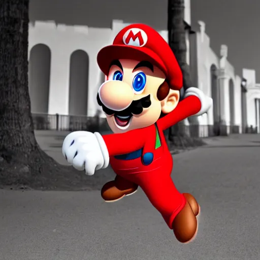 Prompt: mario in real life, photography