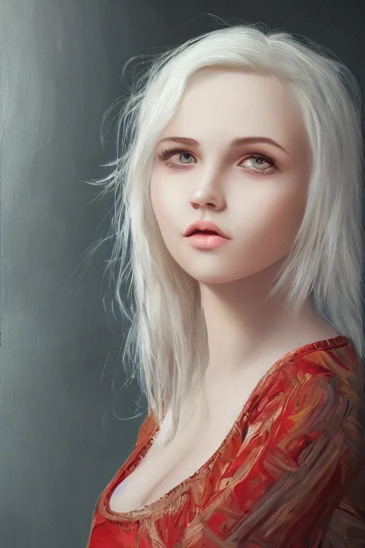 Image similar to beautiful russian teenager with short platinum blonde hair, oil painting, HD, D&D 4k, 8k, incredibly detailed, intricate, masterpiece, character design, concept art