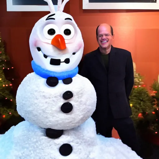 Image similar to olaf scholz as olaf the snowman. pixar animation detailed.