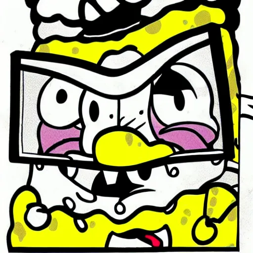 Image similar to spongebob - squarepantsy - as - wario comic - con comic - book drawing from mad - magazine