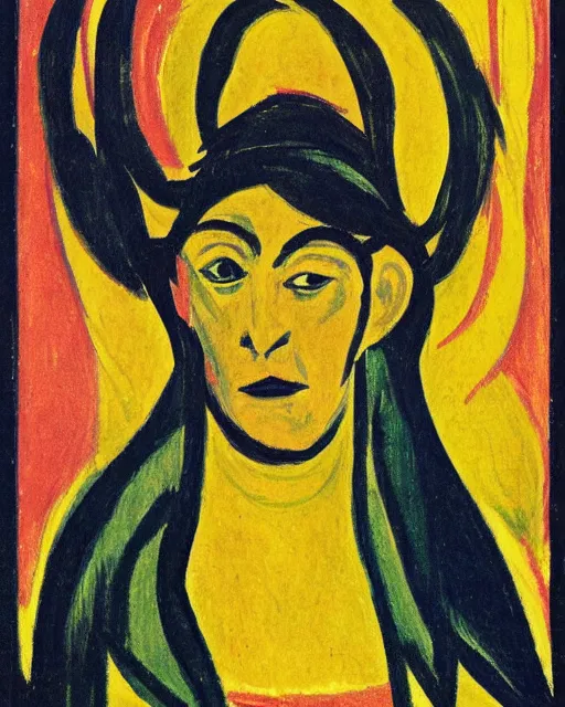 Prompt: God. Portrait by Ernst Kirchner.