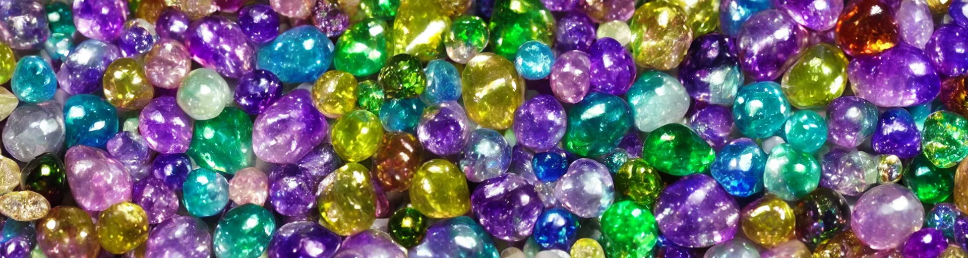 Prompt: gemstone prism iridescent particle multicolor gold liquid geo emerald amethyst pearl quartz saphir grenat fluorite