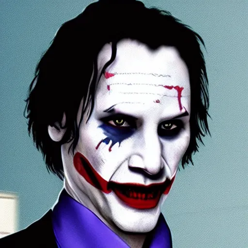 Prompt: keanu reeves as a joker